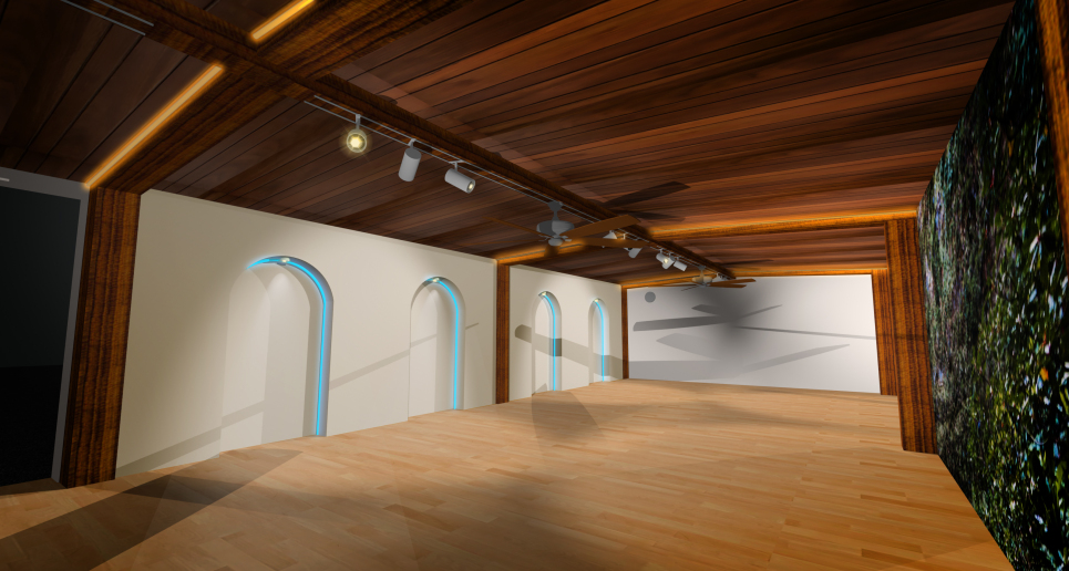 A rendering of the Yoga Studio in progress